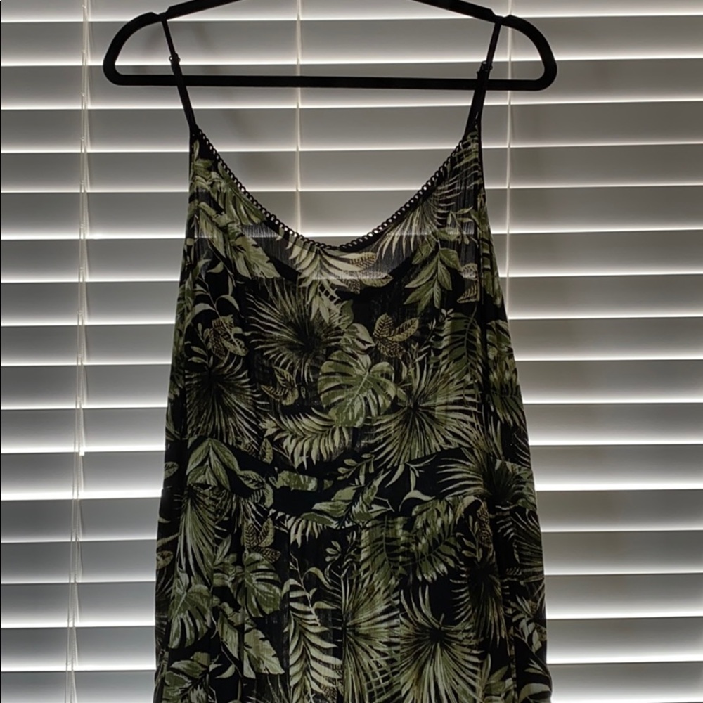 No Boundaries green palm leaves jumpsuit/romper XL